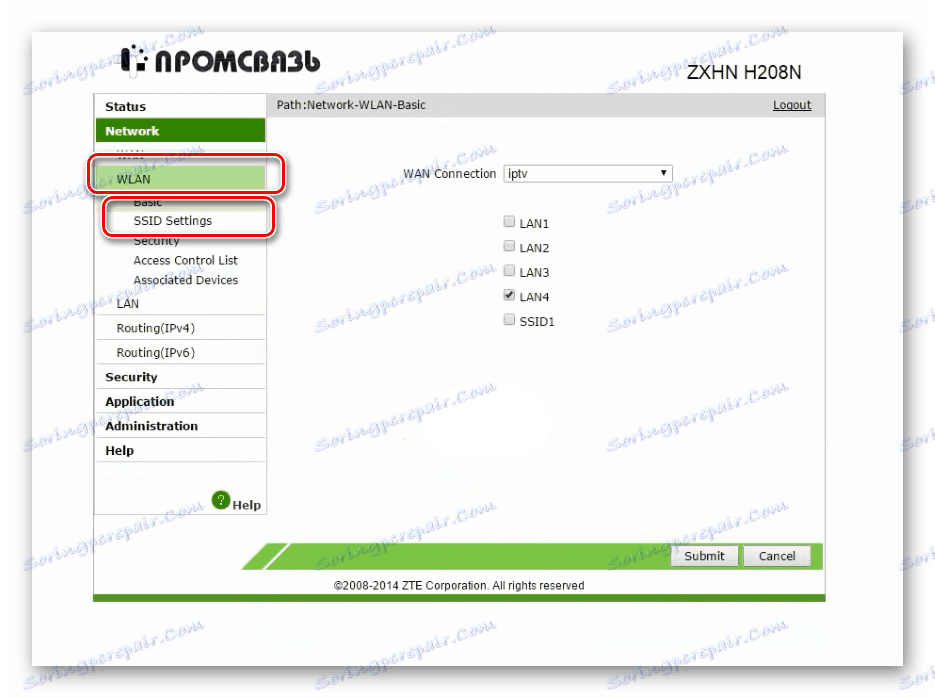 Настройка порта lan4 в модеме zxhn h208n под интернет