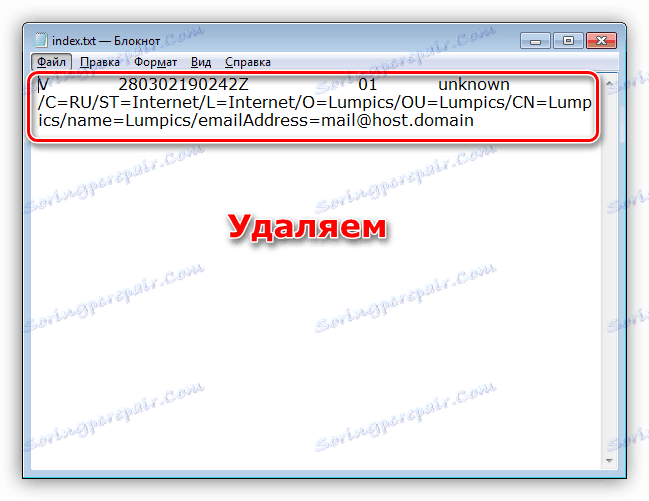 Usuwanie informacji z pliku indeksu na serwerze OpenVPN