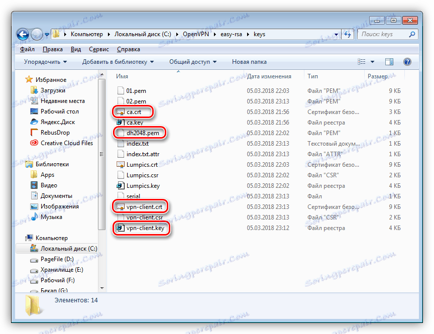 Kopiowanie kluczy i plików certyfikatów na serwerze OpenVPN