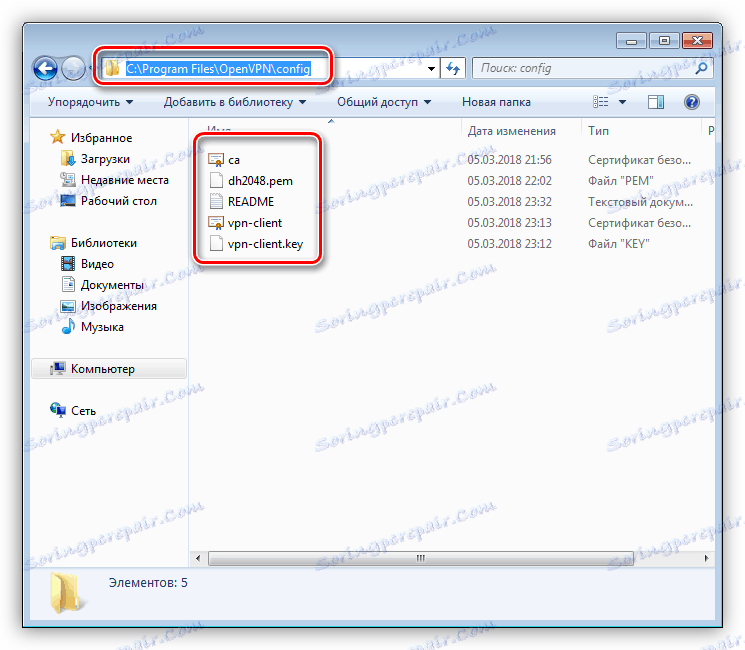 Przesyłanie kluczy i plików certyfikatów do komputera klienta za pomocą OpenVPN