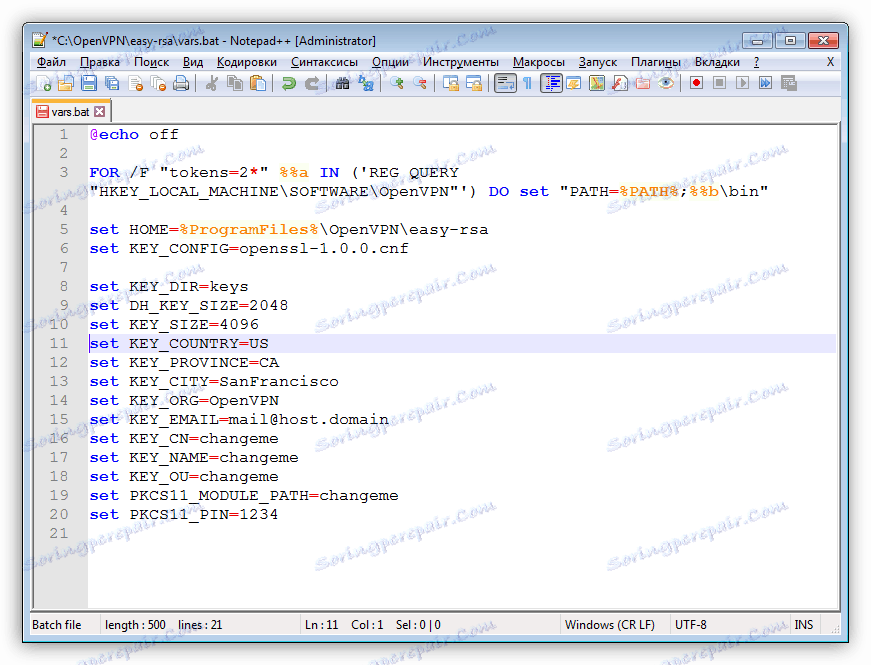 Usuwanie komentarzy z pliku skryptu w celu skonfigurowania serwera OpenVPN