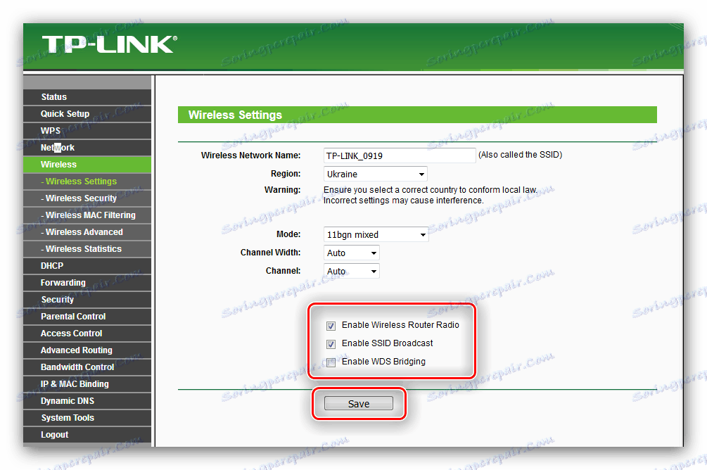 Použijte nastavení WiFi na směrovači tp-link tl-wr741nd