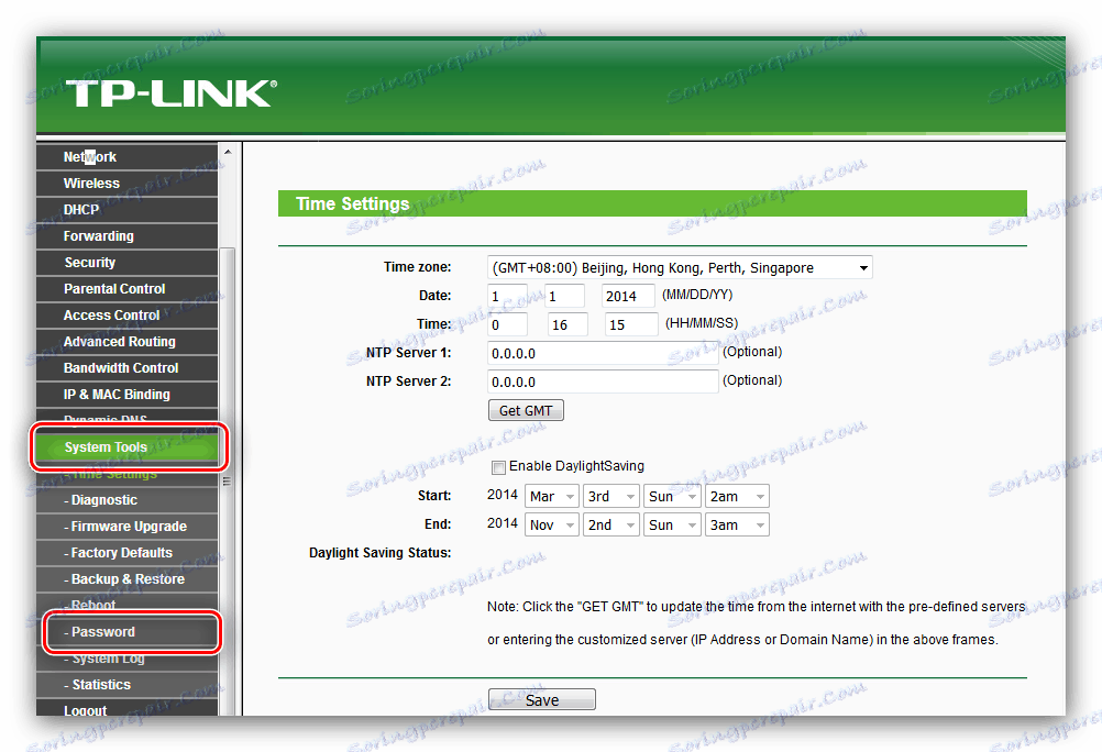 Konfigurujte heslo pro přístup k routeru tp-link tl-wr741
