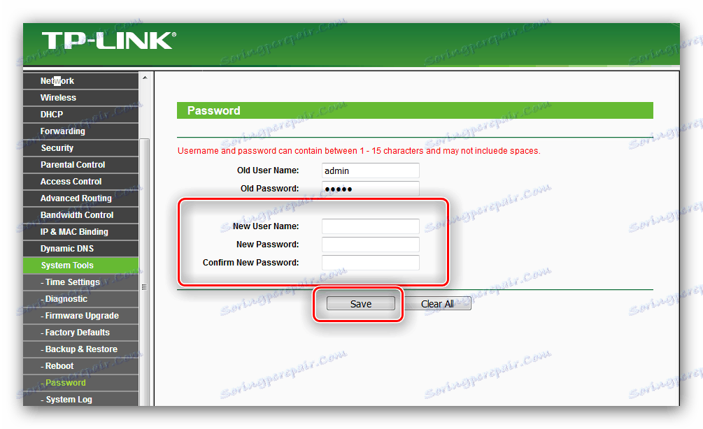 Nové přístupové heslo a uložení nastavení tp-link tl-wr741nd routeru