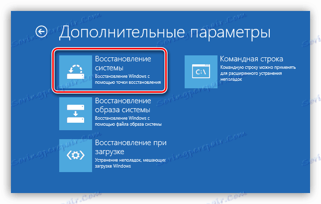 Prechod na obnovenie systému pomocou bodu obnovenia pri zavádzaní systému Windows 8