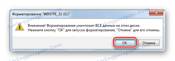 Потврђивање сагласности за форматирање флеш диска у дијалог бок-у у УлтраИСО програму