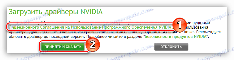 přijetí licenční smlouvy a začátek načítání ovladače nvidia geforce gtx 460 na oficiálních stránkách dodavatele