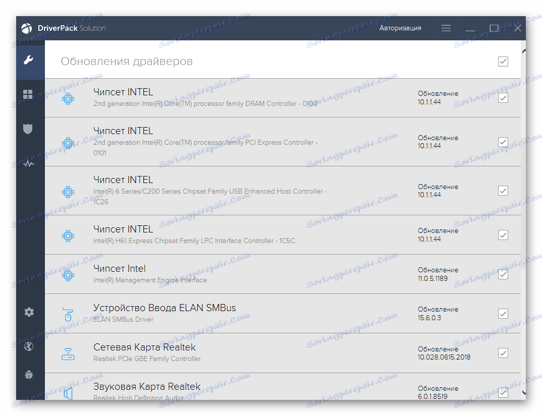 Namestitev gonilnika prek DriverPack Solution