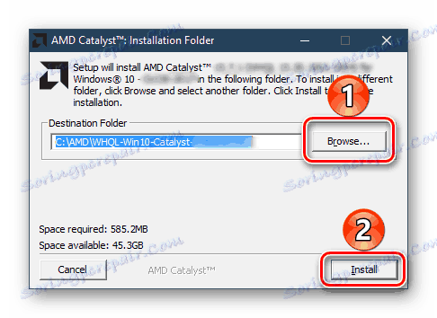 Избиране на папка за инсталиране на драйвер за видео карта ATI Radeon HD 2600 pro