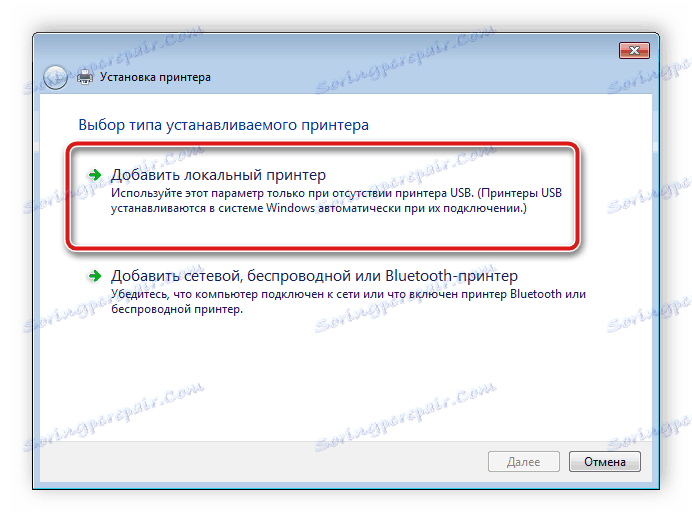 Pridávanie lokálnej tlačiarne do systému Windows 7