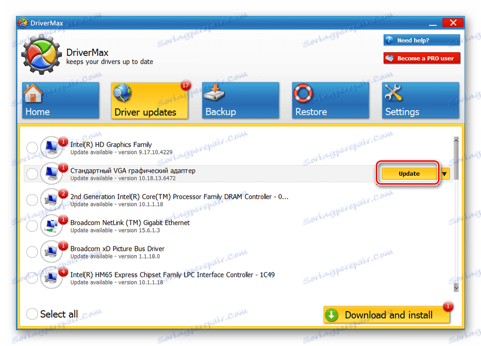به روز رسانی درایور ویدئو با DriverMax