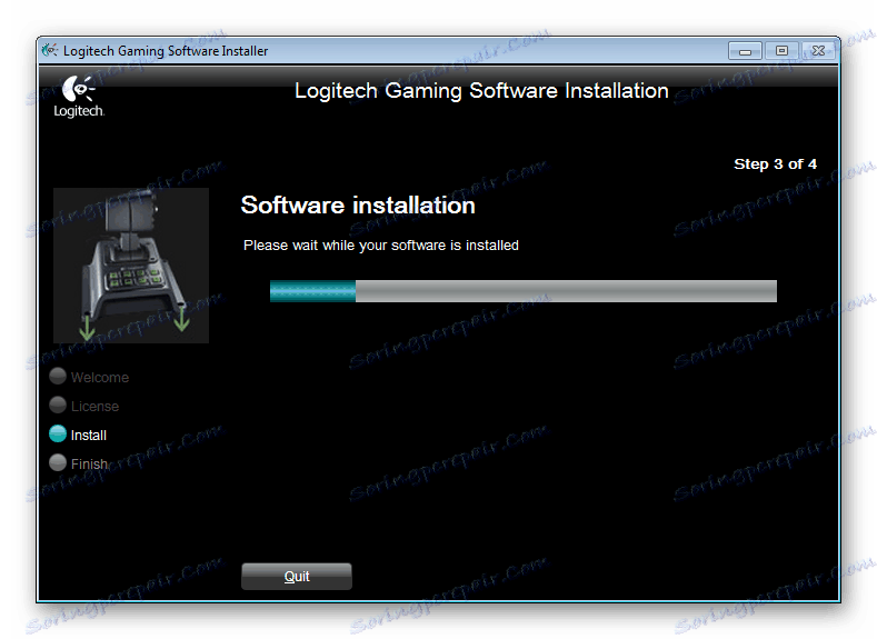 در انتظار تکمیل نصب برنامه Logitech Driving Force GT است