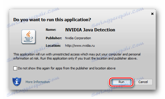 Potrditev zagona Java za NVIDIA GeForce GTS 450