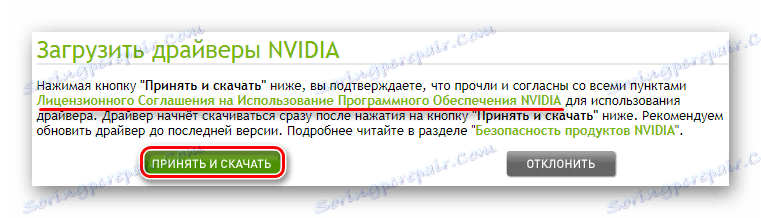 Sprejem licenčnih pogojev za NVIDIA GeForce GTS 450