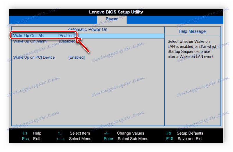 Povolení funkce Wake-on-LAN v systému BIOS