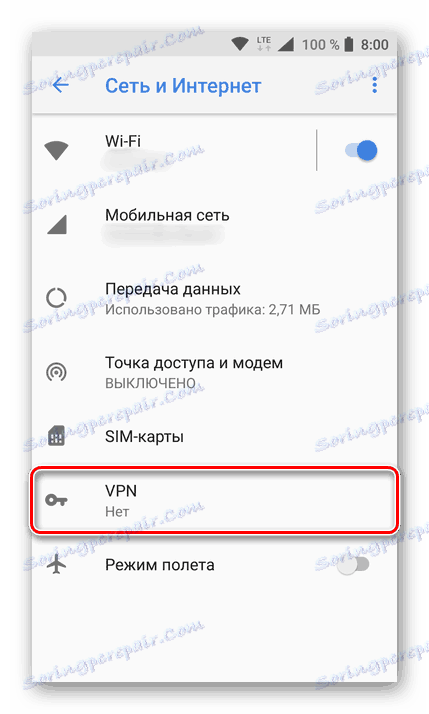 Nastavitve VPN v sistemu Android