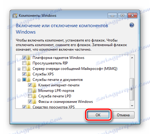 Primijenite omogućavanje komponenti servisa sustava Windows 7