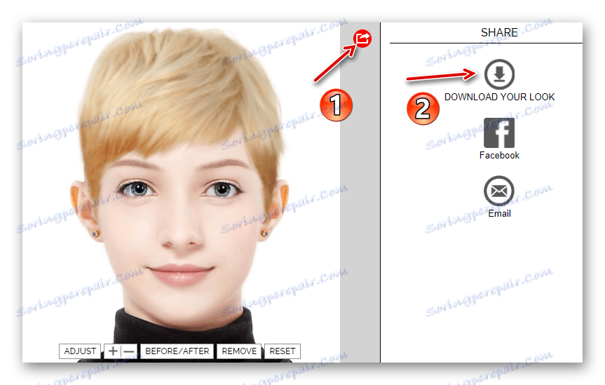 Prenos končane fotografije iz spletne storitve Makeover