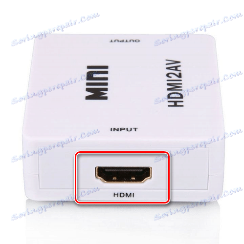 HDMI vstupný konektor na prevodníku