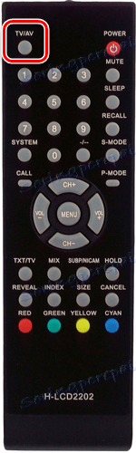 Príklad televízneho diaľkového ovládania pomocou tlačidla AV