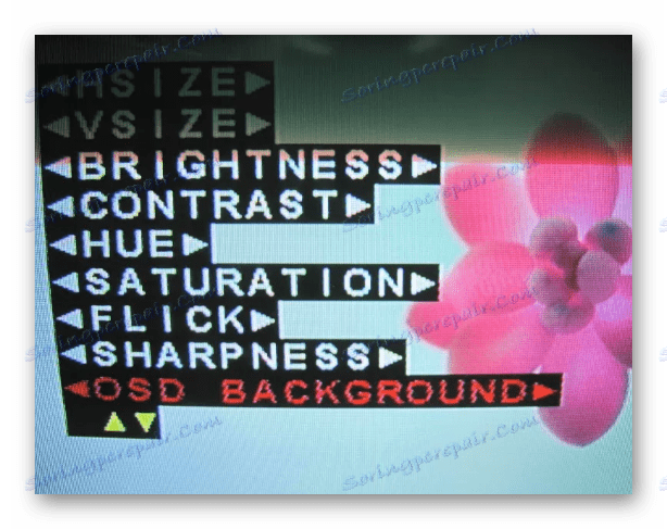 Príklad menu prevodníka na televízore