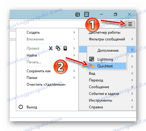 Zoznam rozšírení inštalovaných v poštovom klientovi Mazil Thunderbird