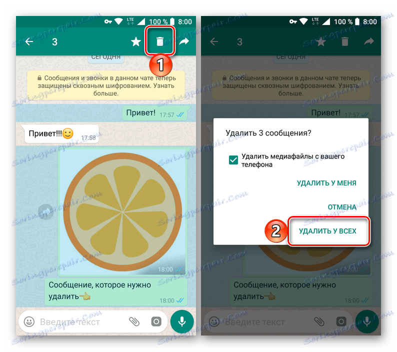 Smazat odeslanou zprávu od všech v aplikaci WhatsApp pro Android