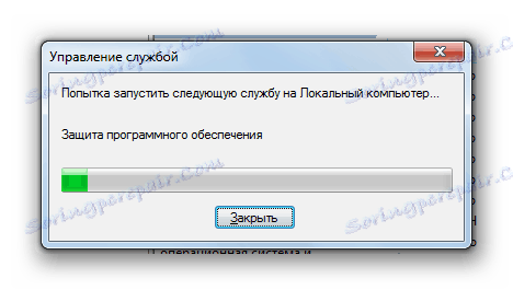 Процедурата за стартиране на услугата Защита на софтуера в Task Manager в Windows 7