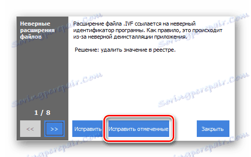 Przejdź do korekty odnotowanych błędów w rejestrze systemu w oknie dialogowym programu CCleaner w systemie Windows 7