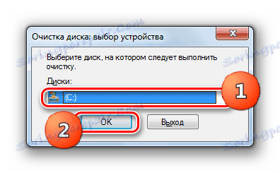 Wybór partycji systemowej dysku twardego w programie narzędziowym systemu Windows do czyszczenia dysków w systemie Windows 7