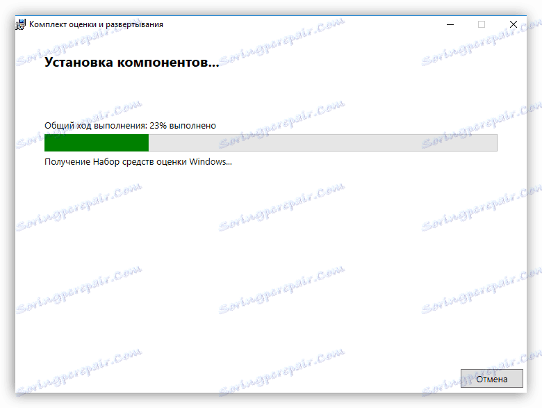 proces stahování a instalace sady hodnocení a nasazení