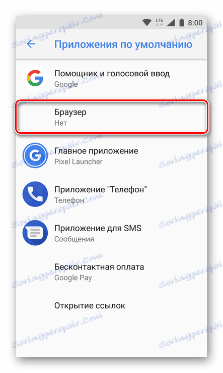 Prohlížeče ve výchozích aplikacích pro Android