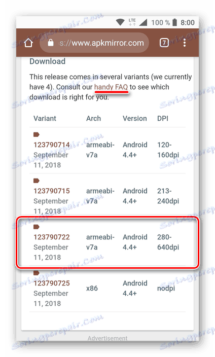 Vyhľadať verziu Instagram vhodnej architektúry pre inštaláciu pomocou APK
