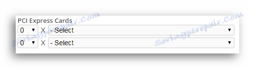 Wybór zainstalowanych kart PCI-E na stronie coolmaster.com