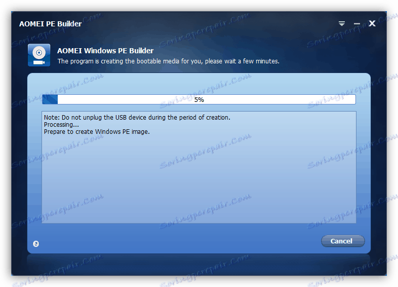 عملية إنشاء محرك أقراص فلاش قابل للتشغيل في برنامج AOMEI PE Builder