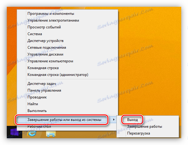 Одјављивање у оперативном систему Виндовс 8