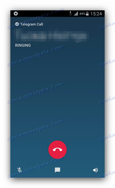 Процесът на обаждане на телеграма на смартфон