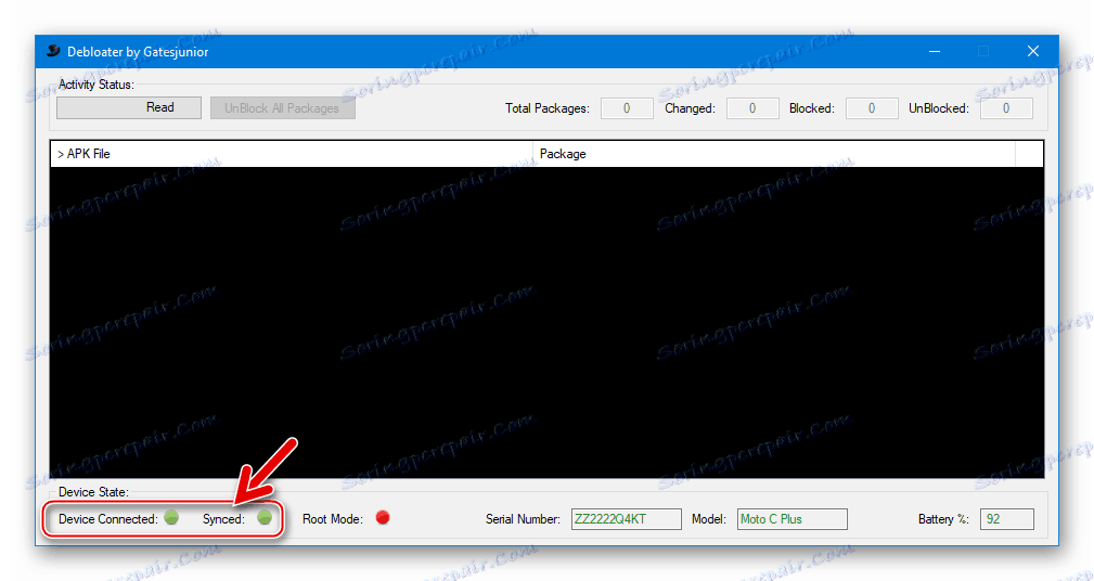 Debloater برای حذف فروشگاه Google Play - اتصال دستگاه