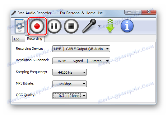 Rozpocznij nagrywanie w programie Free Audio Recorder w systemie Windows 7