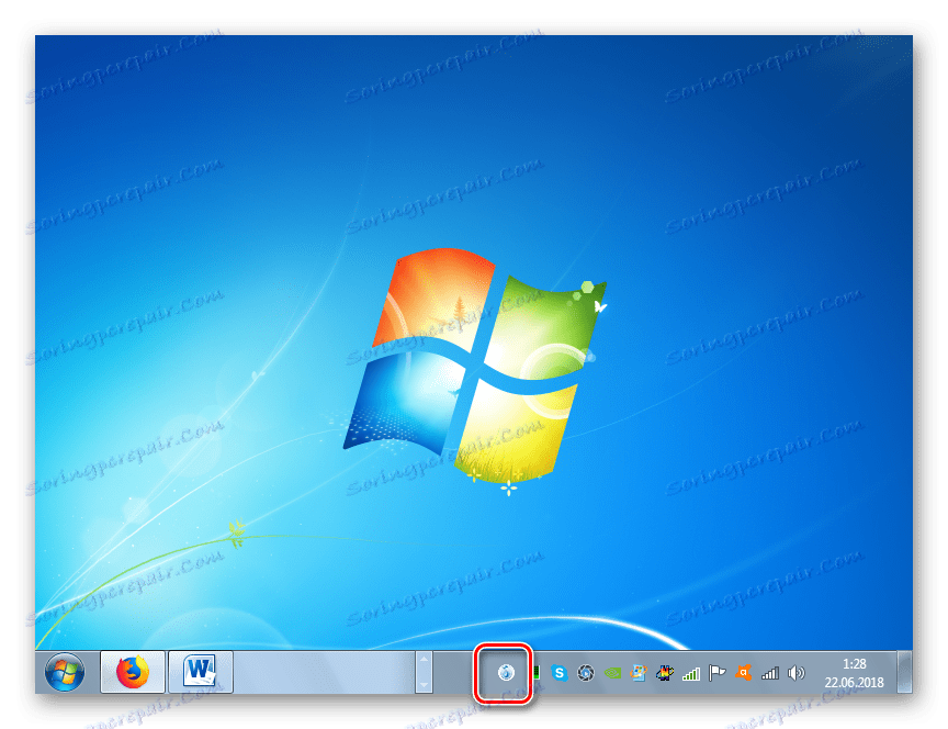 Przejdź do panelu karty dźwiękowej VIA HD Audio w obszarze powiadomień w systemie Windows 7
