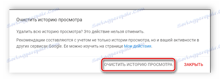 Potvrdenie vymazania histórie služby YouTube