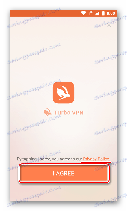 Wyświetl licencję i zaakceptuj ją do użytku z Turbo VPN na Androida