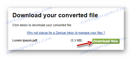 Завантаження результату конвертації в ZamZar на комп'ютер