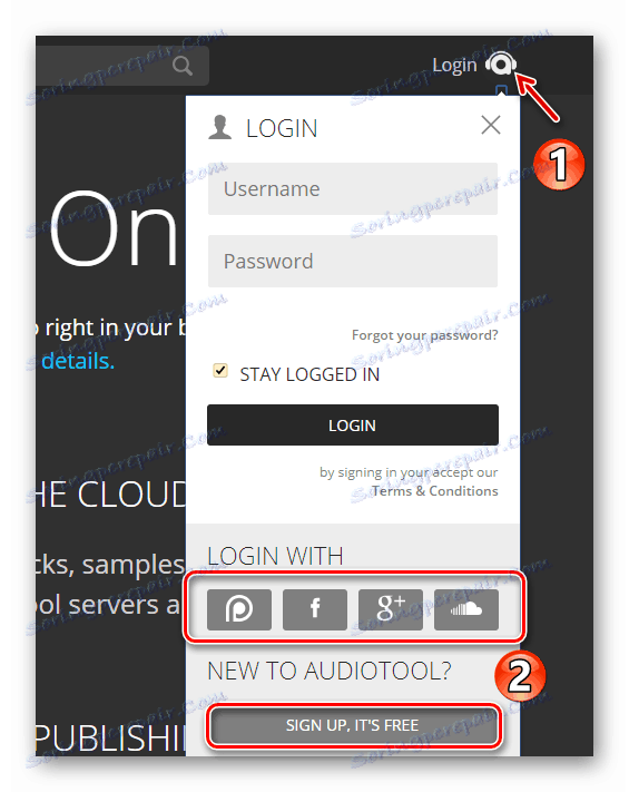 Образац ауторизације у онлине сервису Аудиотоол