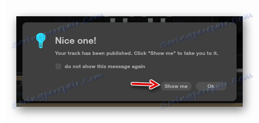 Дијалог бок да идете на стазу у Аудиотоол-у