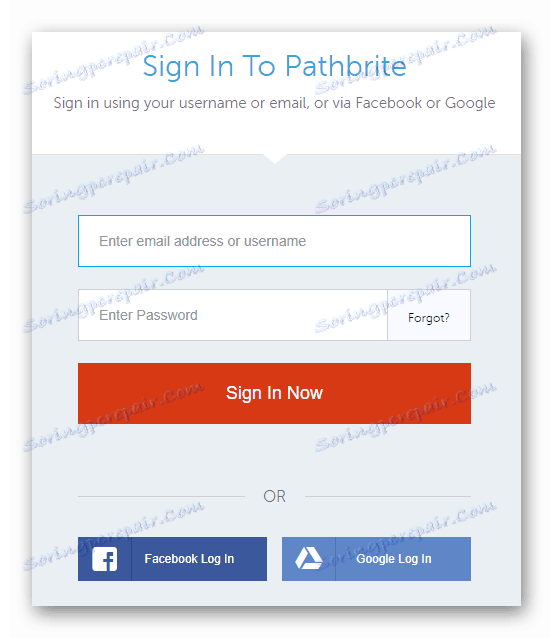 نموذج لتسجيل حساب جديد في الخدمة عبر الإنترنت Pathbrite