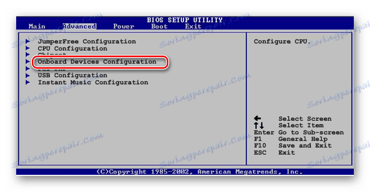 Parametr Konfiguracja urządzenia OnBoard AMI BIOS