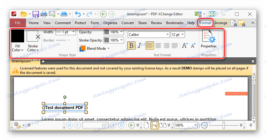 Narzędzia do edycji tekstu i formatowania w dokumencie PDF w edytorze PDF-Xchange