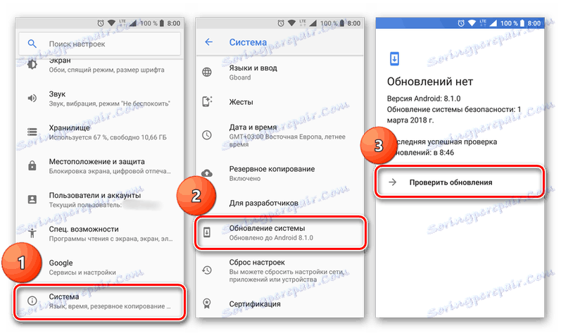 Текущите актуализации на OS на Android не са инсталирани.