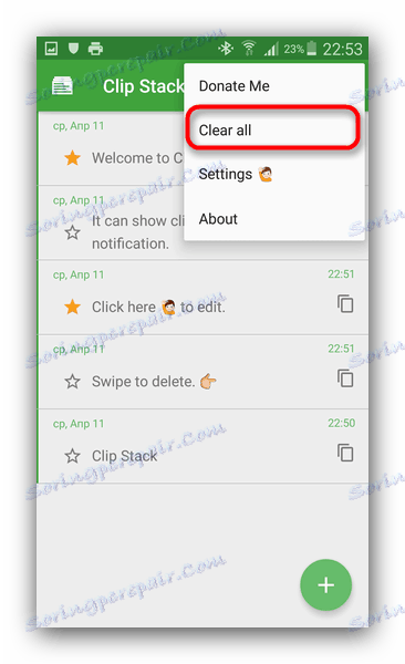 Wybierz czyszczenie schowka w stosie klipów